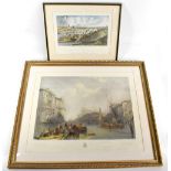 A coloured engraving after J. D. Harding, ‘The Grand Canal, Venice’, 47 x 65cm, and a smaller