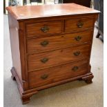 A small mahogany chest of two over three drawers on ogee bracket feet, 81 x 79cm.