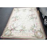 A very large floral decorated embroided rug, 425 x 305cm.Additional InformationSome dirt and