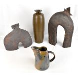 NANCY ROTHWELL; two large studio pottery sculptures, height of largest 58cm, and a studio pottery