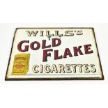 WILLS'S; an original advertising pictorial wall mirror, 'Wills's Gold Flake Cigarettes', 23 x 30.