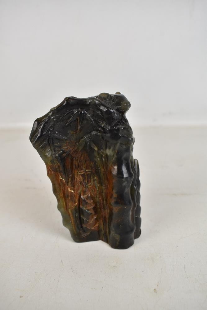 A Chinese soapstone carving of a rat upon bamboo shoots, height 13.8cm.Additional InformationSome - Image 3 of 3