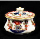 MEISSEN; a late 18th/early 19th century Marcolini period 'Indische Blumen' pattern ink pot decorated