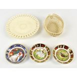 ROYAL CROWN DERBY; two circular pin dishes including 'The 1998 Year Tray Blue Tit First Edition',