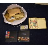 WORLD sorted into envelopes, Great Britain 1997-98 year books, world album etc.