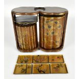 A good Japanese Meiji period lacquered and profusely gilt detailed sagejubako or picnic set of lobed