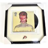 A Royal Mail limited edition David Bowie 'Aladdin Sane' stamp giclee print, no. 531/950, with CoA