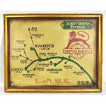 RAILWAY INTEREST; a vintage painted wooden board inscribed 'Sunny South Express, British Railway,