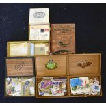 WORLD old-time ranges in wooden cigar boxes and on album, Great Britain, Commonwealth, various early