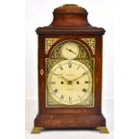 THOROWGOOD OF LONDON; a good George III mahogany bracket clock, the brass swing loop handle above