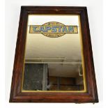 WILLS'S; an original advertising wall mirror, 'Capstan Navy Cut Cigarettes', in an oak frame, 41 x