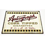 IMPERIAL TOBACCO COMPANY; an original advertising wall mirror, 'Autograph Cork Tipped Cigarettes',