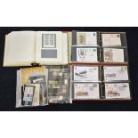 GREAT BRITAIN box FDC's mainly RNLI, cricket boxed album with QE2 mint blocks, stockcard leaves.