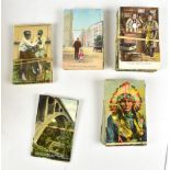 A postcard collection with early 20th century US examples including African and Native Americans,