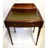 An Edwardian mahogany and line inlaid lady's writing desk, the raised super structure with hinged