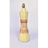 BERNARD ROOKE (born 1938); a tall waisted stoneware lamp base decorated with hieroglyphics, height