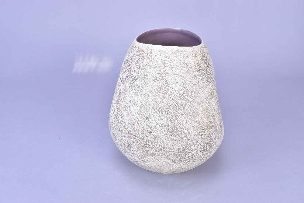 ASHRAF HANNA (born 1967); a textured vessel with lilac interior, incised ASH mark, made 2011, height - Image 4 of 6