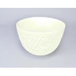 ANGELA VERDON (born 1949); a deep translucent Parian bowl with textured exterior surface, incised AV