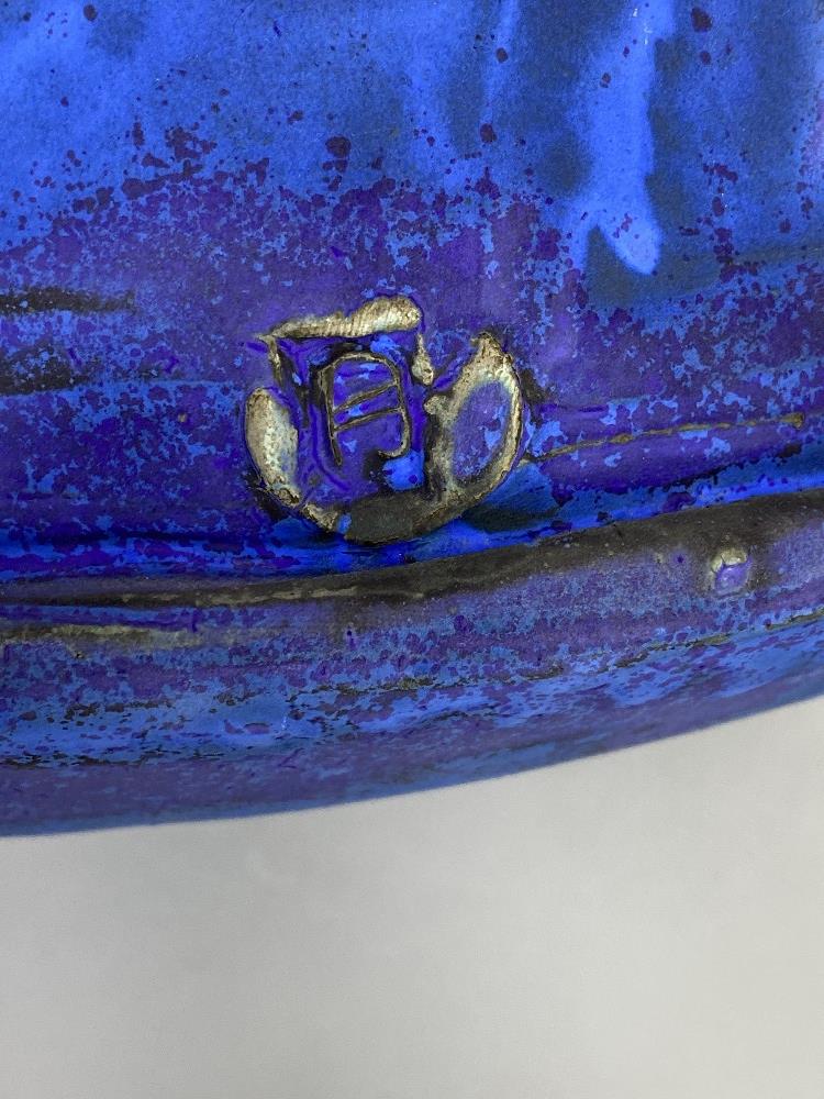 ASHLEY HOWARD (born 1963); a large stoneware bowl covered barium blue and purple glaze, impressed AH - Image 7 of 7