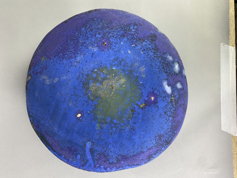 ASHLEY HOWARD (born 1963); a large stoneware bowl covered barium blue and purple glaze, impressed AH - Image 6 of 7