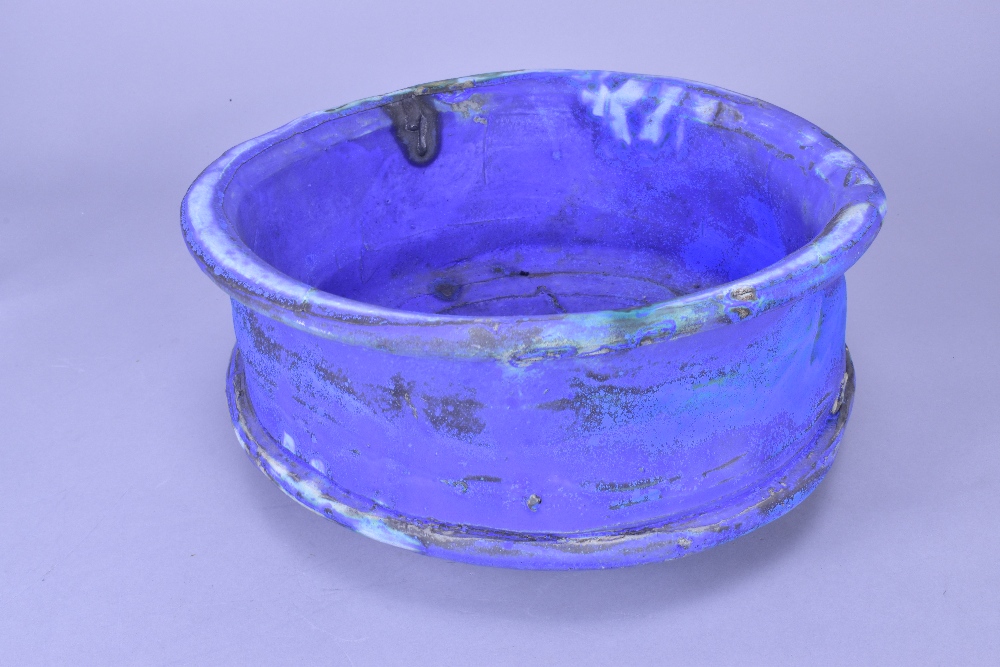 ASHLEY HOWARD (born 1963); a large stoneware bowl covered barium blue and purple glaze, impressed AH - Image 4 of 7