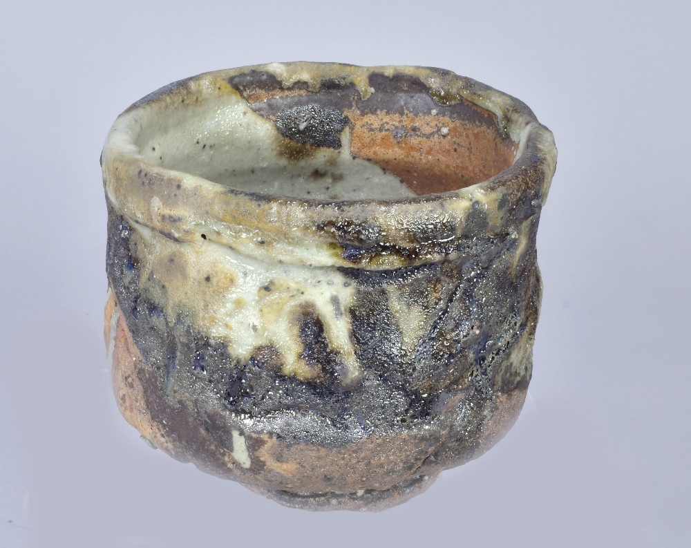 CHARLES BOUND (born 1939); a wood fired stoneware teabowl, impressed marks, height 10cm.Additional
