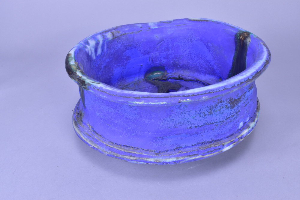 ASHLEY HOWARD (born 1963); a large stoneware bowl covered barium blue and purple glaze, impressed AH - Image 3 of 7