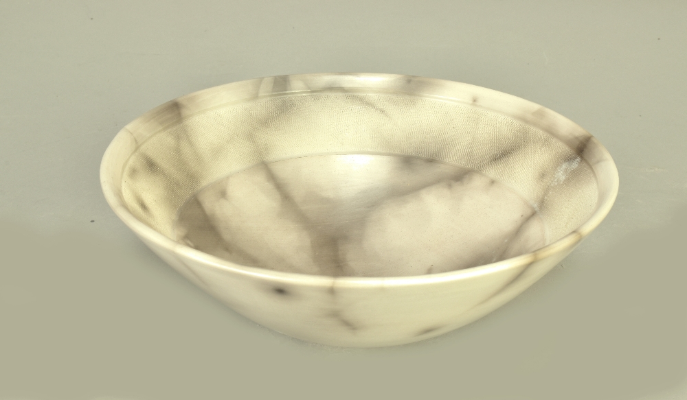 ANTONIA SALMON (born 1959); a smoke fired stoneware bowl, burnished with incised decoration, incised