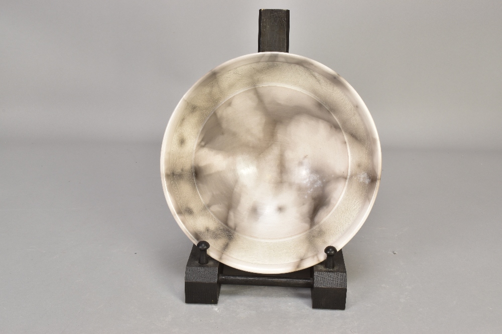 ANTONIA SALMON (born 1959); a smoke fired stoneware bowl, burnished with incised decoration, incised - Image 5 of 6