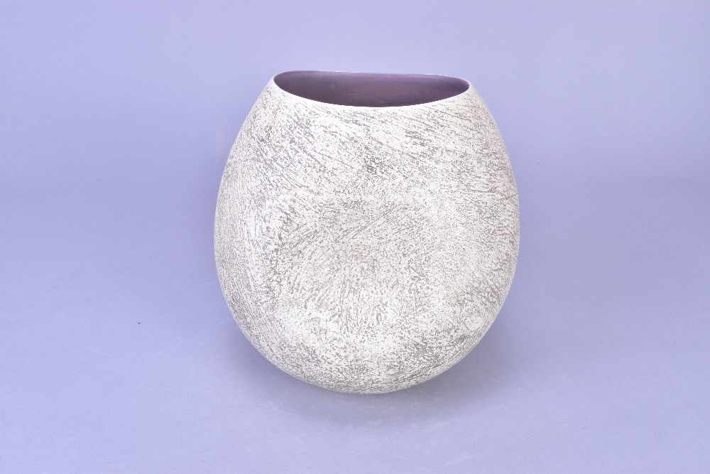 ASHRAF HANNA (born 1967); a textured vessel with lilac interior, incised ASH mark, made 2011, height - Image 3 of 6