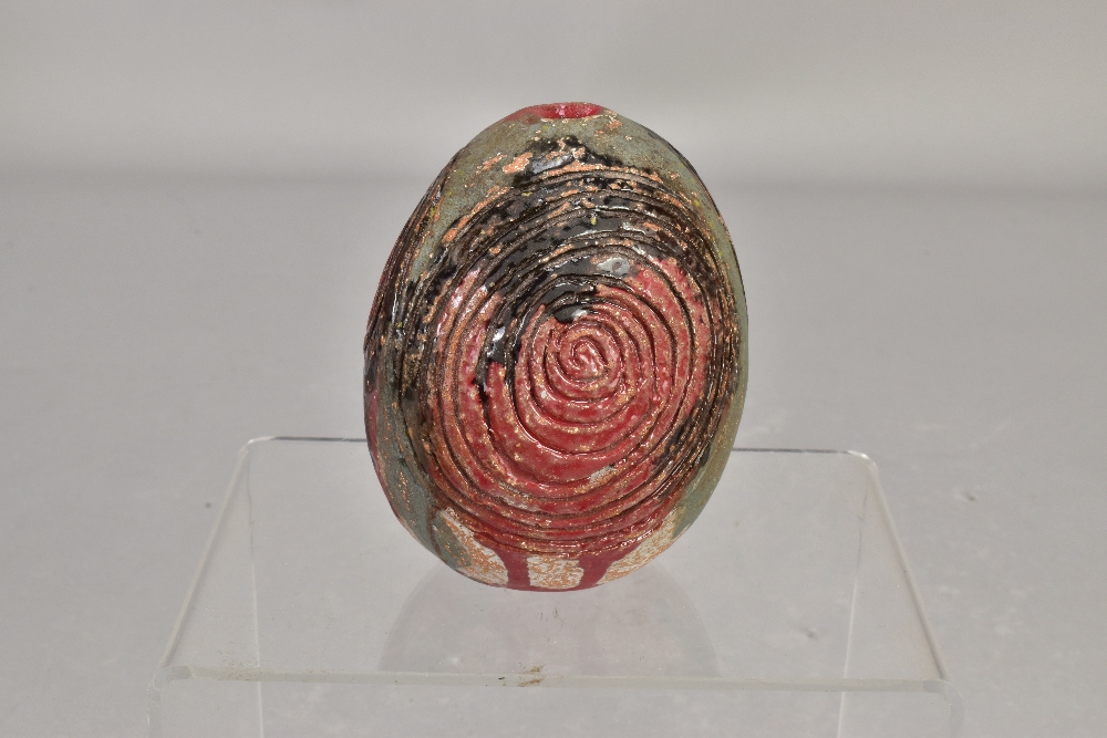 ALAN WALLWORK (1931-2019); a stoneware pod form with incised spiral decoration, incised AW mark, - Image 3 of 7