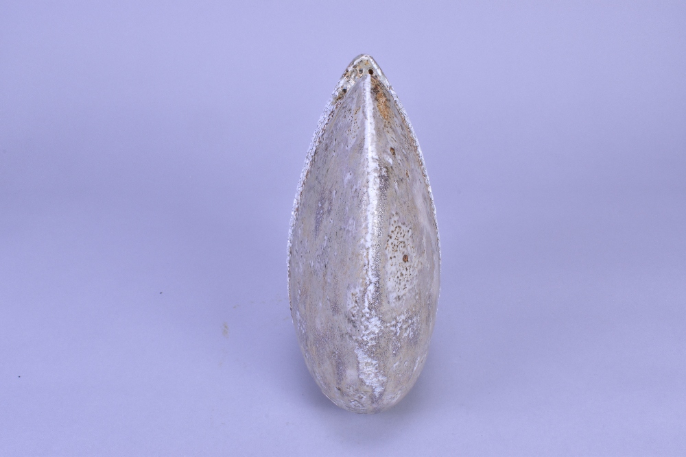 ALAN WALLWORK (1931-2019); a flattened oval stoneware pebble form decorated with a vertical band - Image 4 of 7