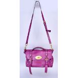 MULBERRY; a purple leather 'Alexa' leather handbag/shoulder bag with detachable shoulder strap, belt