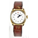 ROLEX; a 1950s 9ct yellow gold cased mechanical wristwatch, the circular enamelled dial set with