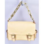 MULBERRY; a vanilla leather Brooke Darwin shoulder bag with heavy gold tone shoulder strap, no.