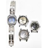 Four vintage wristwatches comprising Sicura Submarine 400 twenty-three jewel stainless steel,