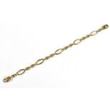 A 9ct yellow gold brick link bracelet, length 19cm, approx 8.1g.Additional InformationThe clasp is