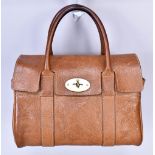 MULBERRY; a oak brown leather Bayswater Mini handbag, no.134929 26 x 19 x 13cm (with dust bag).