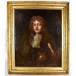 IN THE MANNER OF SIR PETER LELY; oil on canvas, portrait of a gentleman wearing white ruff, possibly