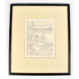 BRYAN PEARCE (1929-2007); a signed limited edition black and white etching, 'Harbour', signed and