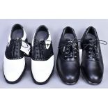 FOOTJOY; a pair of 'Turfmasters' golf shoes (size 10), unused and a pair of Footjoy AQL (size 10)