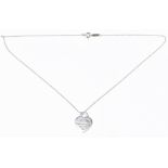 TIFFANY & CO; a 'Return to Tiffany' silver heart necklace, length 16 inches (with bag and original