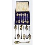 PETER, ANN & WILLIAM BATEMAN; a set of six George III hallmarked silver teaspoons with bright cut