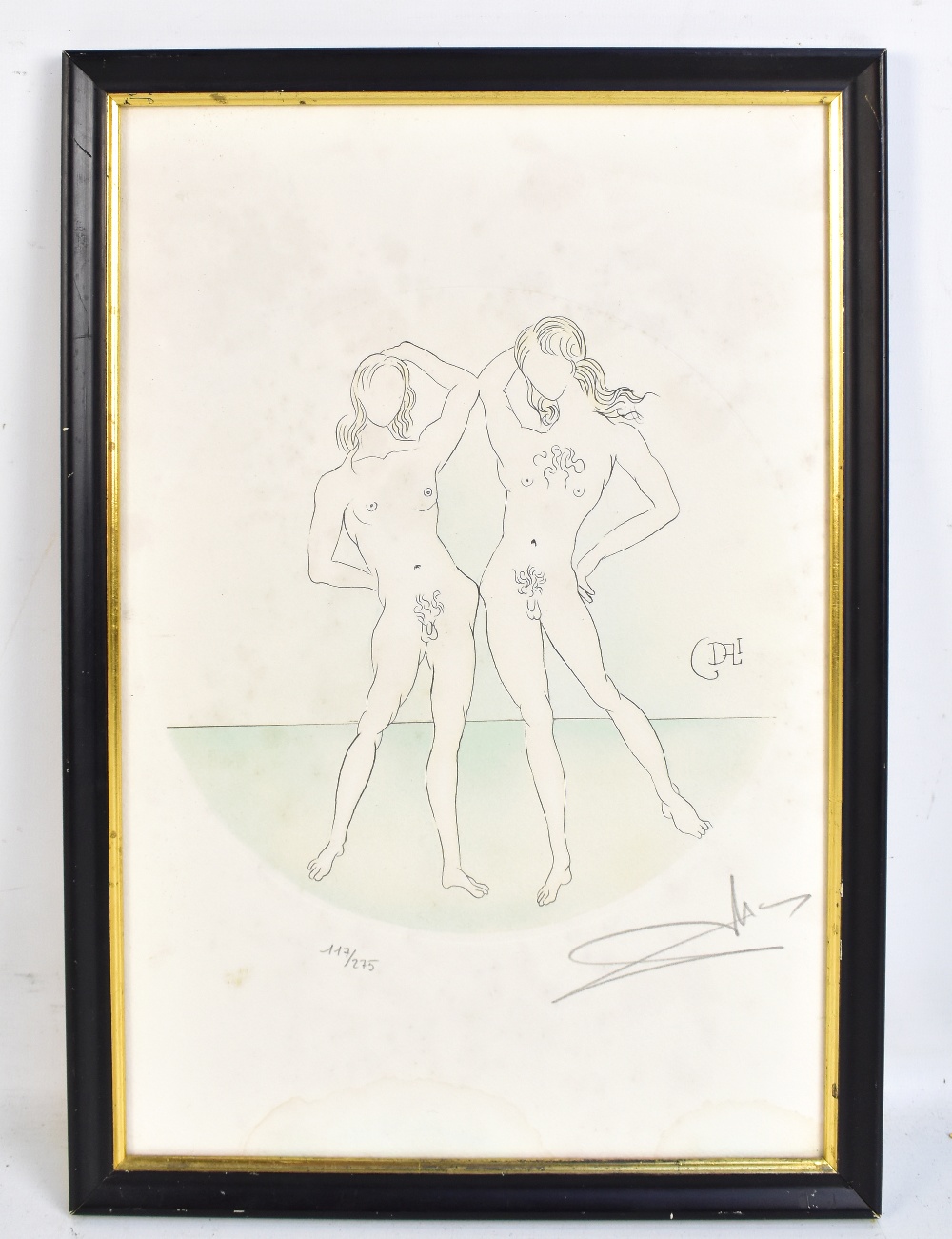 SALVADOR DALI (Spanish, 1904-1989); a signed limited edition part-coloured lithograph, ‘Two