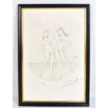 SALVADOR DALI (Spanish, 1904-1989); a signed limited edition part-coloured lithograph, ‘Two