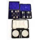 MILLER BROTHERS; a cased set of four Victorian hallmarked silver apostle spoons with twisted stems