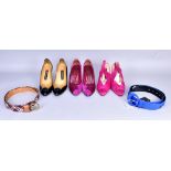 CHARLES JOURDAN; a pair of fuscia pink court stilettos, size 39, a pair of Sidonie Larzzi black