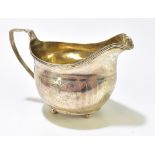 PETER & WILLIAM BATEMAN; a George III hallmarked silver cream jug with bright cut detail, initialled