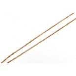 A 9ct yellow gold watch chain with spring loaded end clip, length 62cm, approx 24g.Additional