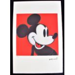 AFTER ANDY WARHOL; lithograph on wove Arches paper with deckled edges, ‘Mickey Mouse (Red)’ (
